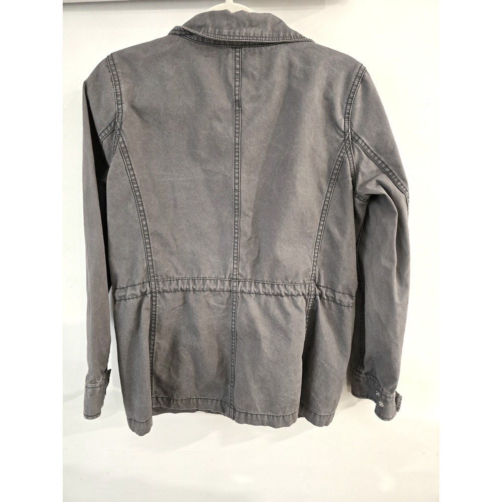 Madewell Gray Utility Jacket Button Zip Pockets Drawstring Waist Size M - Picture 5 of 8